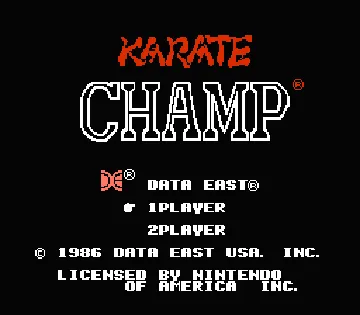 Karate Champ (USA) (Rev 1) screen shot title